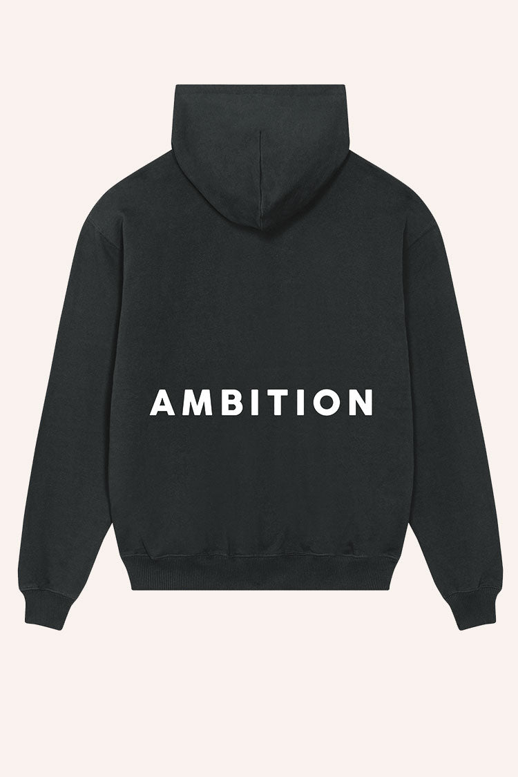 Schwarzer Oversize Hoodie mit großem Statement Print von raise Sportswear