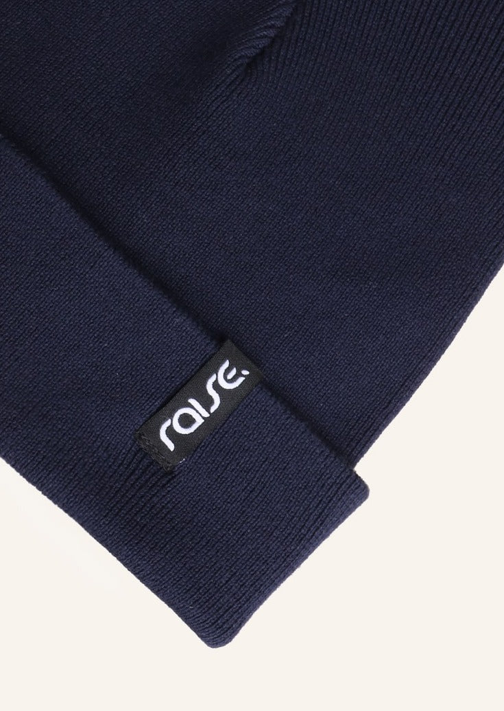 Dunkelblaue Beanie Strickmütze von raise Sportswear
