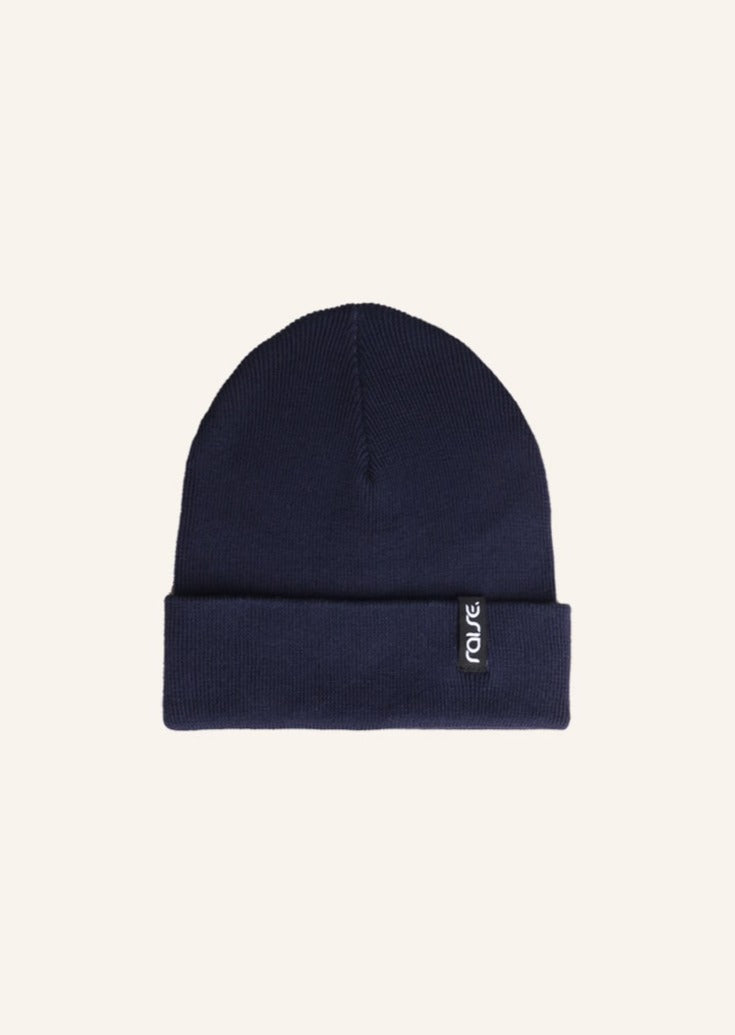 Dunkelblaue Beanie Strickmütze von raise Sportswear