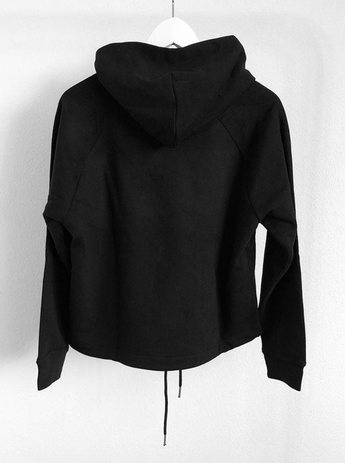 Schwarzer Hoodie von raise Sportswear mit Schnürung am Saum