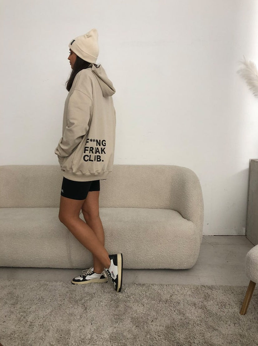 Beiger Oversize Hoodie von raise Sportswear mit Statement Print