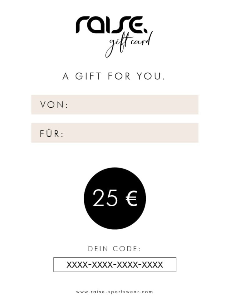 Geschenkgutschein 25€ raise Sportswear