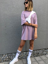 Lila Oversize T-Shirt Kleid von raise Sportswear